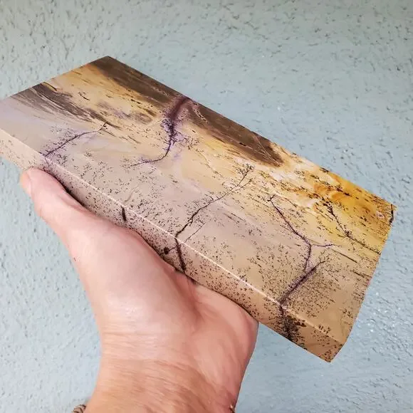 Picture Story Jasper Pink Pastel Dendritic Crystal Tile Slab 970 grams